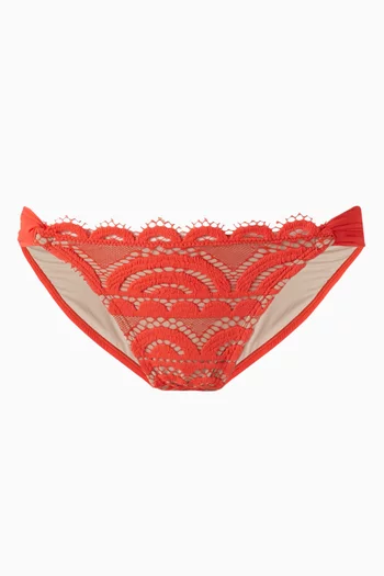 Lace Ruched Bikini Briefs
