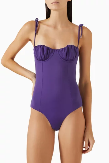 Gathered-bust One-piece Swimsuit