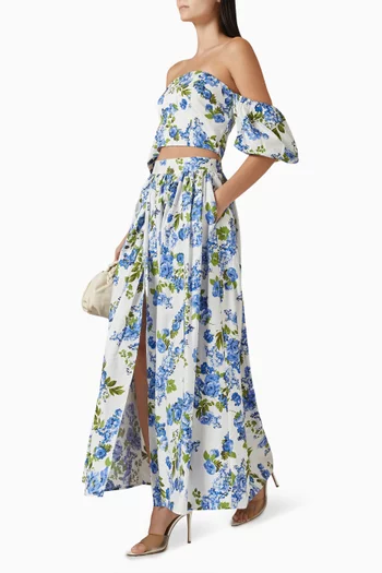 Yassienna Floral-print Skirt in Cotton