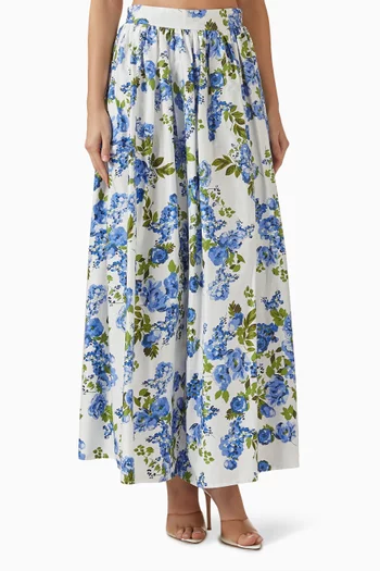 Yassienna Floral-print Skirt in Cotton