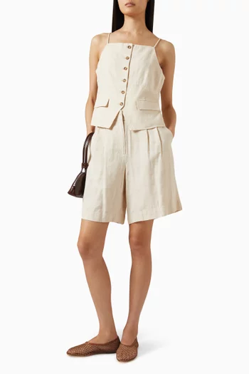 Yastunni Bermuda Shorts in Linen-blend