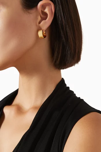 Signature Hoop Earrings in 18kt Gold-plated Brass