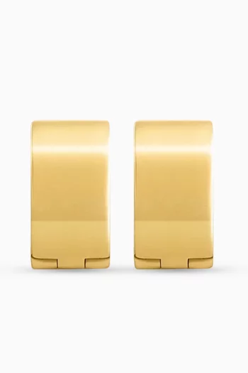 Signature Hoop Earrings in 18kt Gold-plated Brass