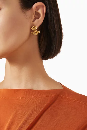 Rope Knot Stud Earrings in 18kt Gold-plated Brass