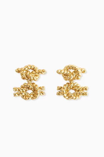 Rope Knot Stud Earrings in 18kt Gold-plated Brass