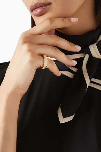Signature Enamel Ring in 18kt Gold-plated Brass