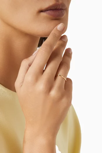Diamond Chain Ring in 18kt Yellow Gold