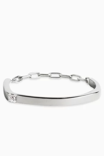 Diamond Chain Ring in 18kt White Gold