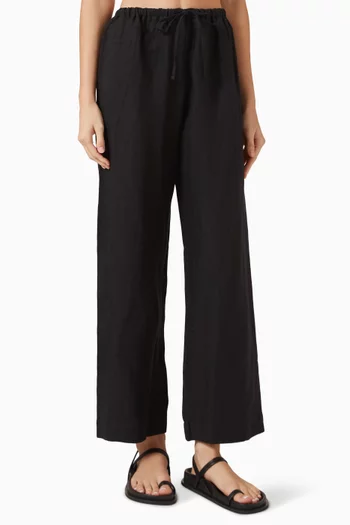 Double Waist Pants in Linen