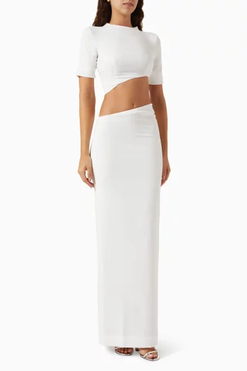 Cut-out Dress in Crepe