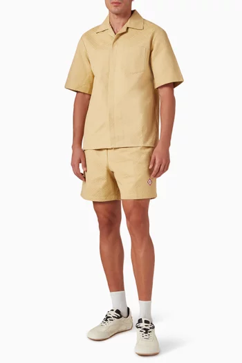 شورت بنقشة حروف الماركة جاكار قطن