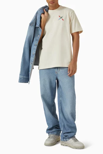 تي شيرت مزين بطائر آكل النحل قطن عضوي