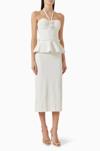 Breeze Corset Midi Dress in Jacquard