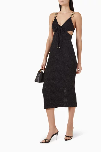 Gavea Cut-out Midi Dress in Mesh