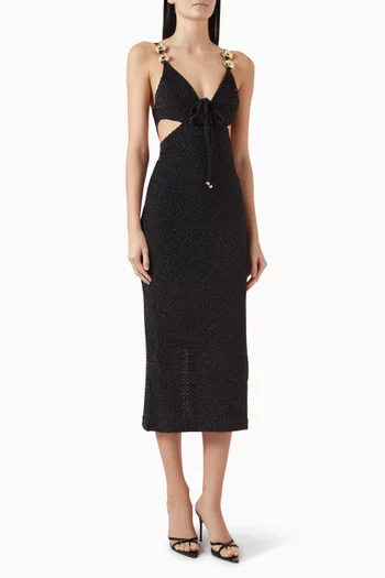 Gavea Cut-out Midi Dress in Mesh