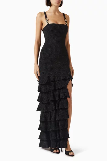 Gavea Flutter Midi Dress in Mesh