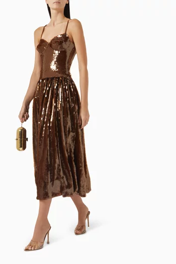 Sequin-embellished Midi Dress
