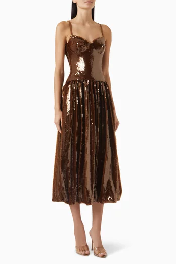 Sequin-embellished Midi Dress