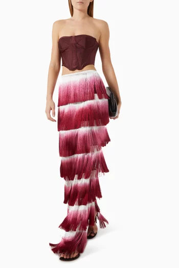 Fringe Maxi Skirt