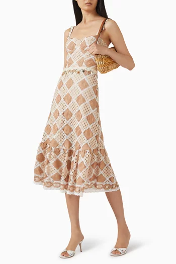 Bossa Corset Midi Dress in Crochet