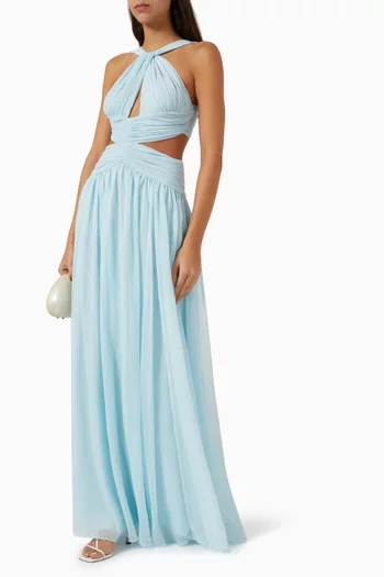 Essence Halterneck Gown in Plisse
