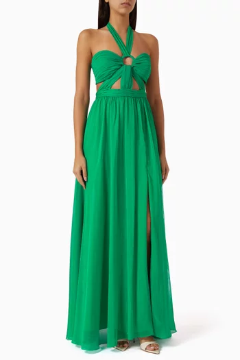Cut-out Halter Dress