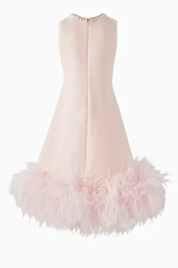 Feather-trimmed Dress