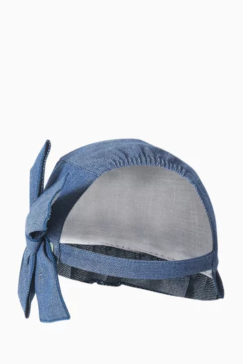 Bow Bonnet in Denim