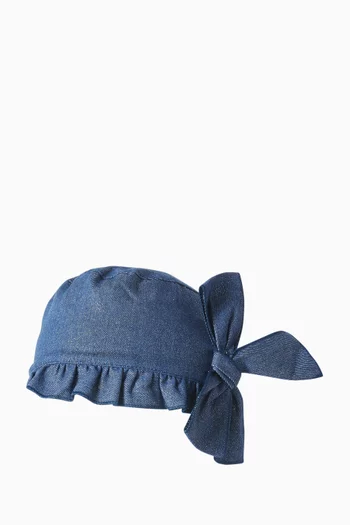 Bow Bonnet in Denim