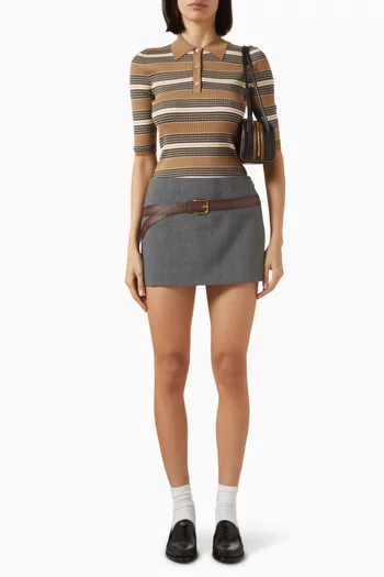 Striped Polo Shirt in Cotton