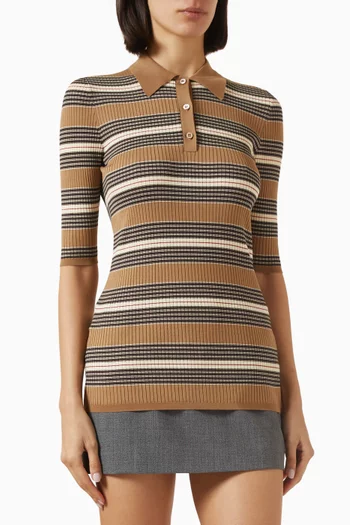 Striped Polo Shirt in Cotton
