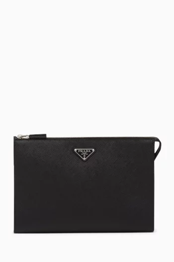 Pouch in Saffiano Leather