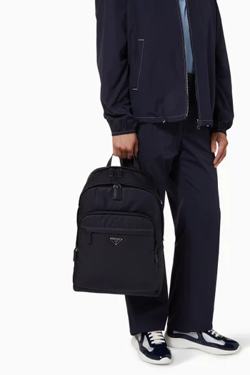 Backpack in Re-Nylon & Saffiano Leather