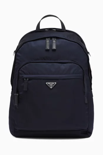 Backpack in Re-Nylon & Saffiano Leather