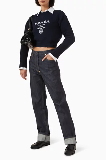 Logo Sweater in Virgin Wool & Cashmere