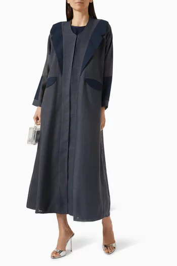 Contrast-trim Trench Coat in Linen