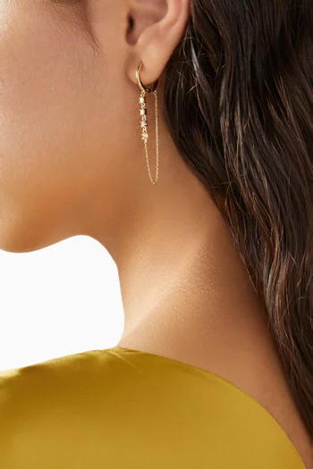 Cheops Diamond Hoop Single Earring in 18kt Yellow Gold