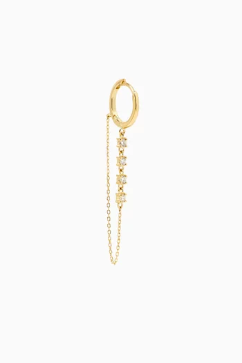 Cheops Diamond Hoop Single Earring in 18kt Yellow Gold