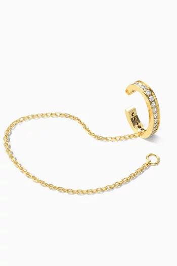 Rope Diamond Single Earring in 18kt Yellow Gold