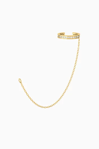 Rope Diamond Single Earring in 18kt Yellow Gold