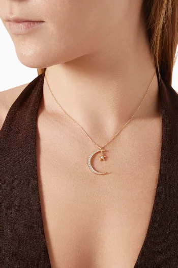 Moonlight Diamond Necklace in 18kt Yellow Gold