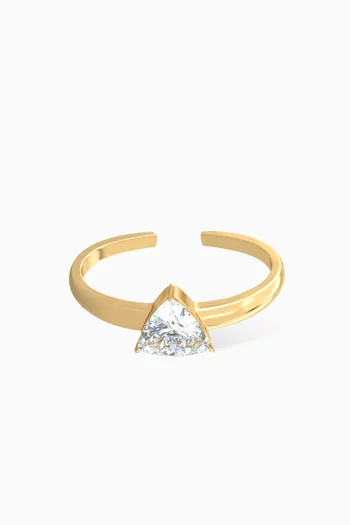 Triangle Solitaire Single Ear Cuff in 18kt Gold