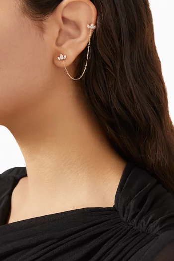Marquise Rope Stud Single Earring in 18kt Yellow Gold