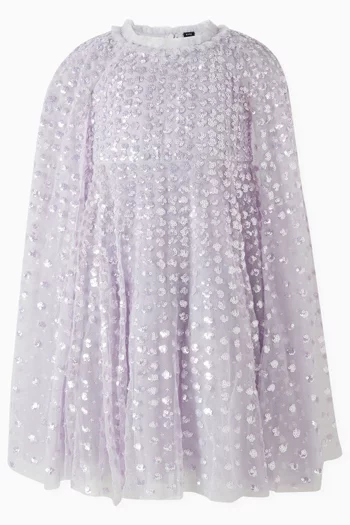 Exclusive Raindrop Cape Dress