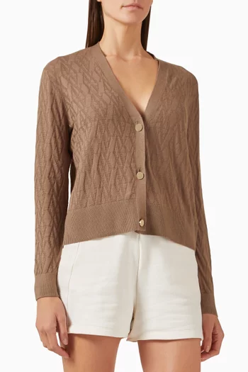 Monogram Buttoned Cardigan