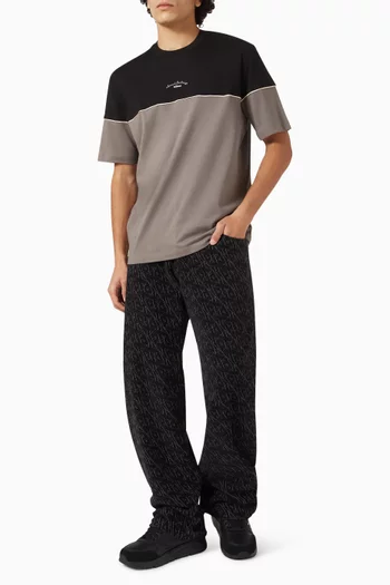 Two-tone T-shirt in Cotton
