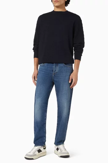 Wavy Texture Sweater in Wool-blend