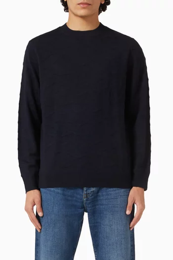 Wavy Texture Sweater in Wool-blend
