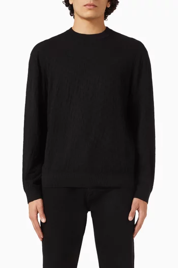 Crewneck Knit Sweater in Viscose Blend