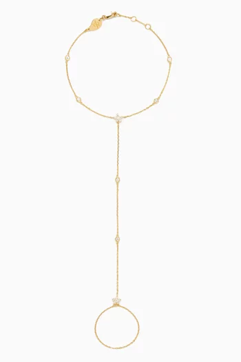 Full Fairy Diamond Hand Chain in 18kt Yellow Gold